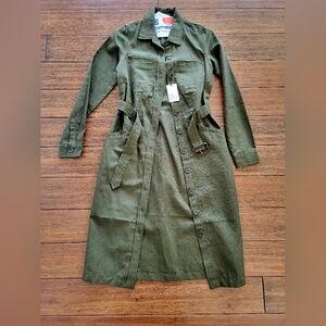 Banana republic new with tags safari olive green midi dress size 6 tall